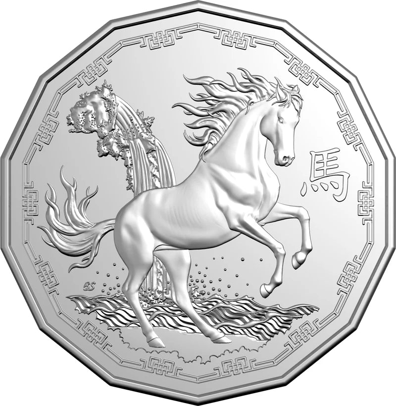 Lunar Series Year Of The Horse 2026 50c Unc. Decagon Coin