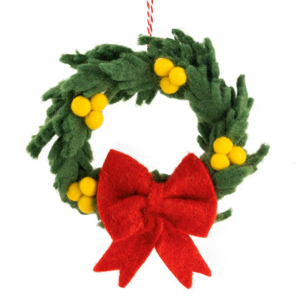 Christmas Decoration Felt Wreath Wattle