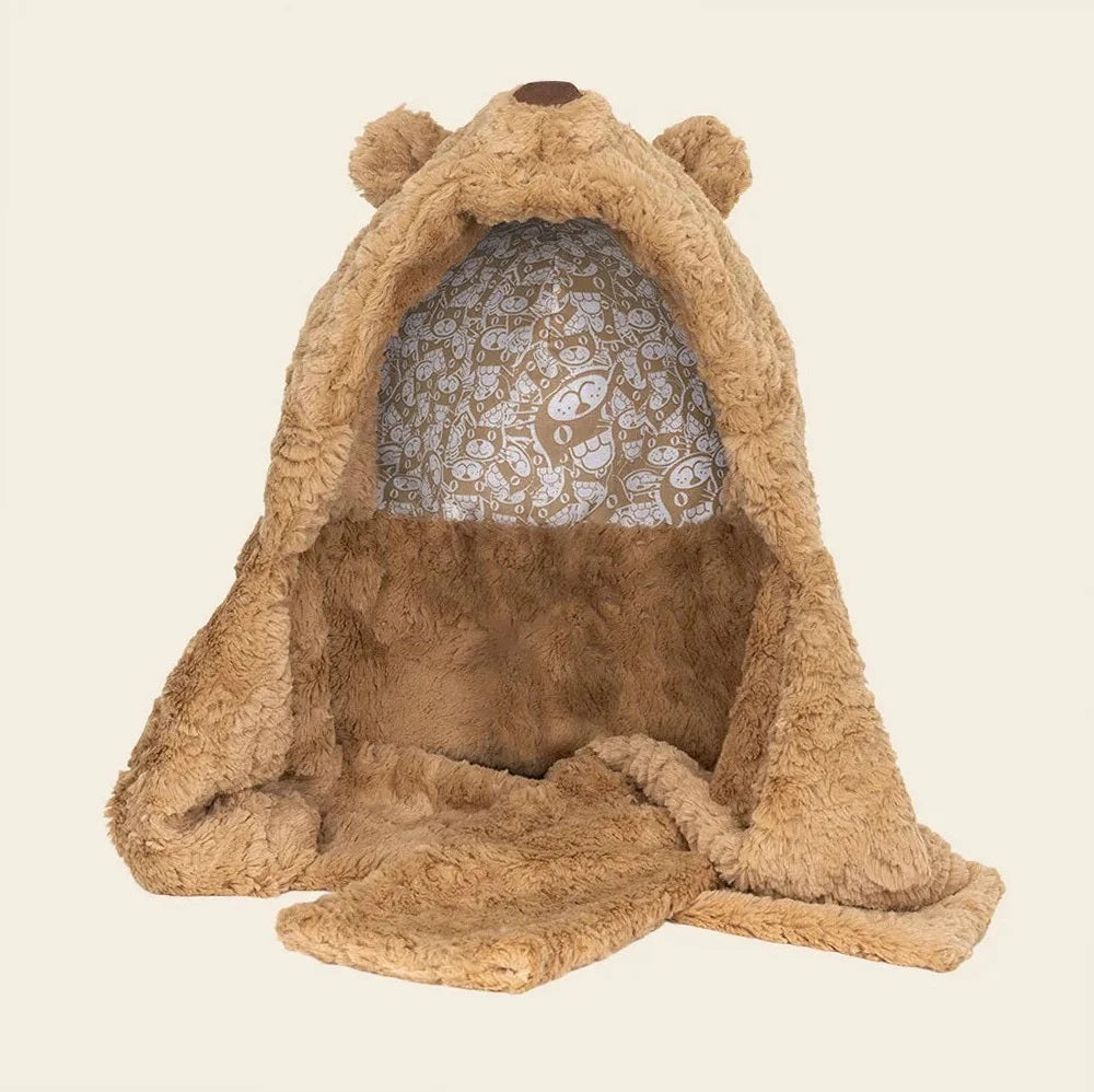 Jellycat Bartholomew Bear Bundlesnug Scarf Hood