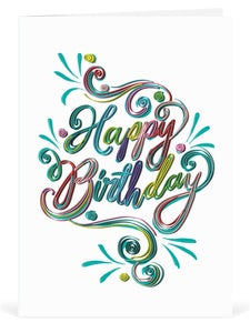 Origamo Quilling Card Filigrana Collection Happy Birthday Curls