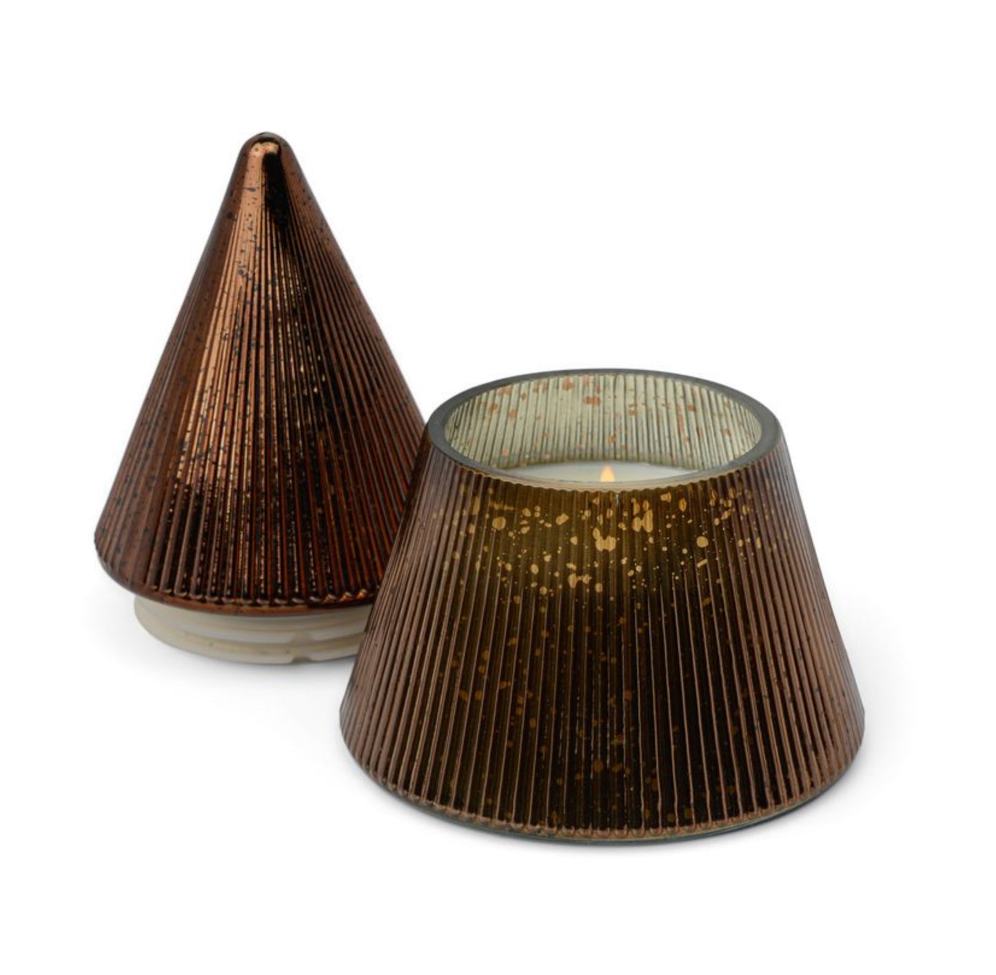 Cypress & Fir Copper Stacked Tree Candle