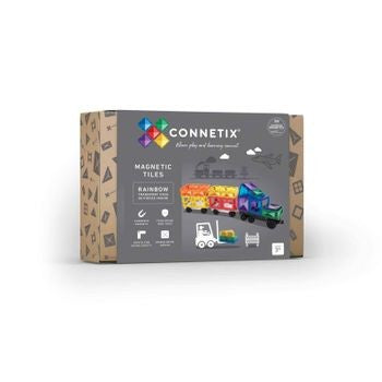 Connetix Magnetic Tiles Rainbow Transport Pack 50 Pieces