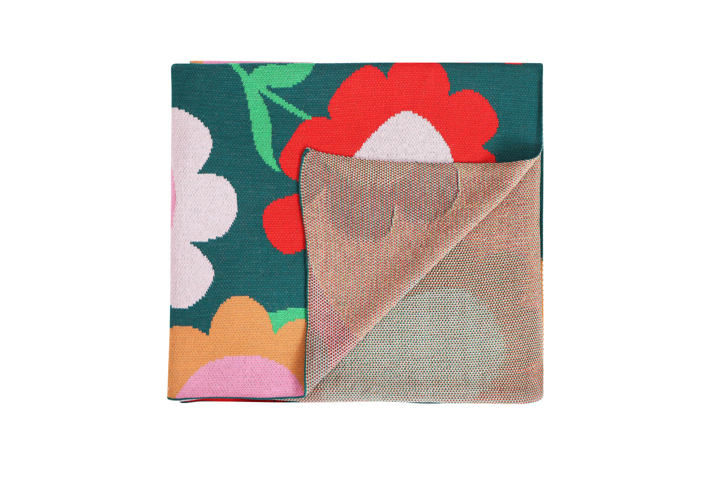 Throw Cotton Knit - Flower Patch