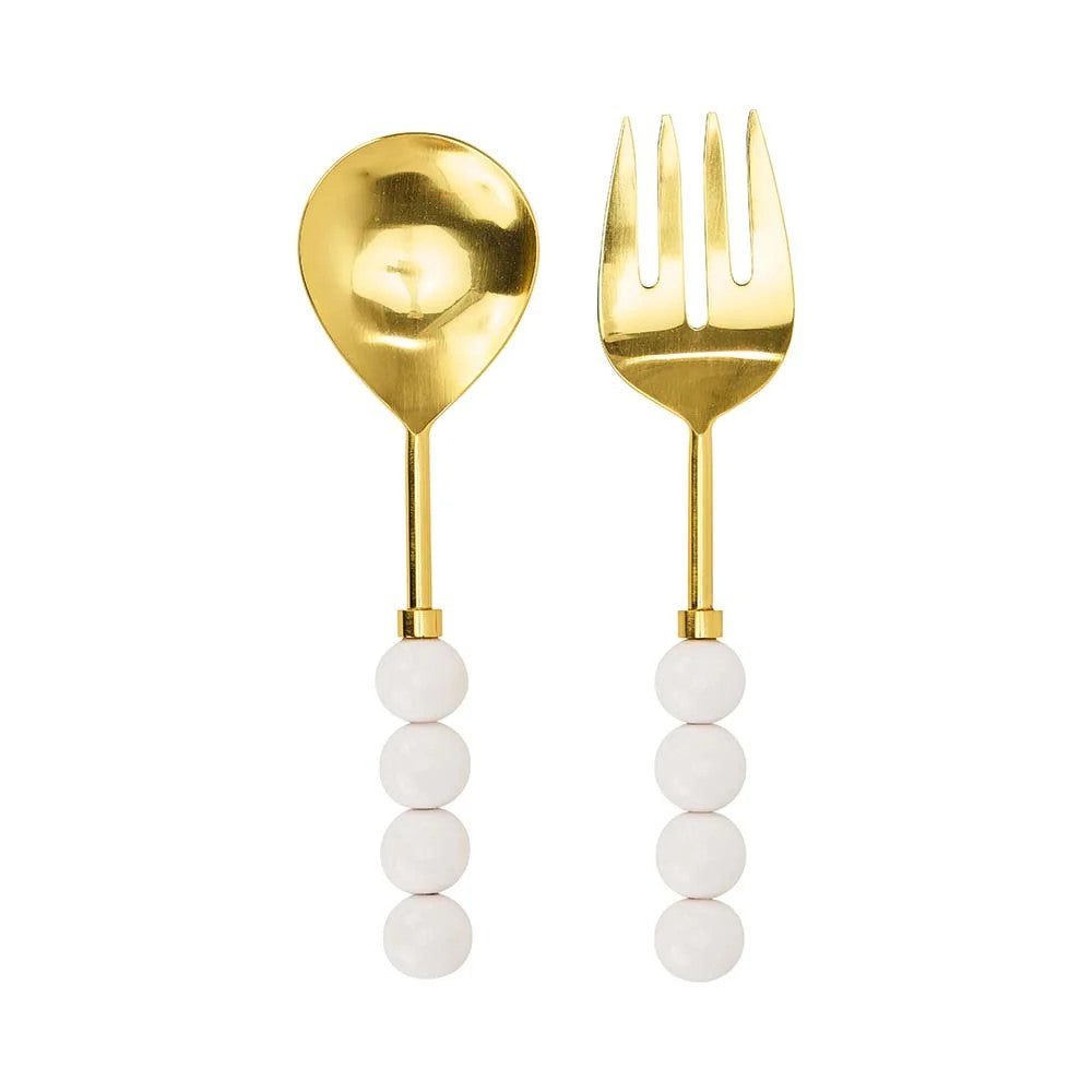 Orb Salad Servers - White