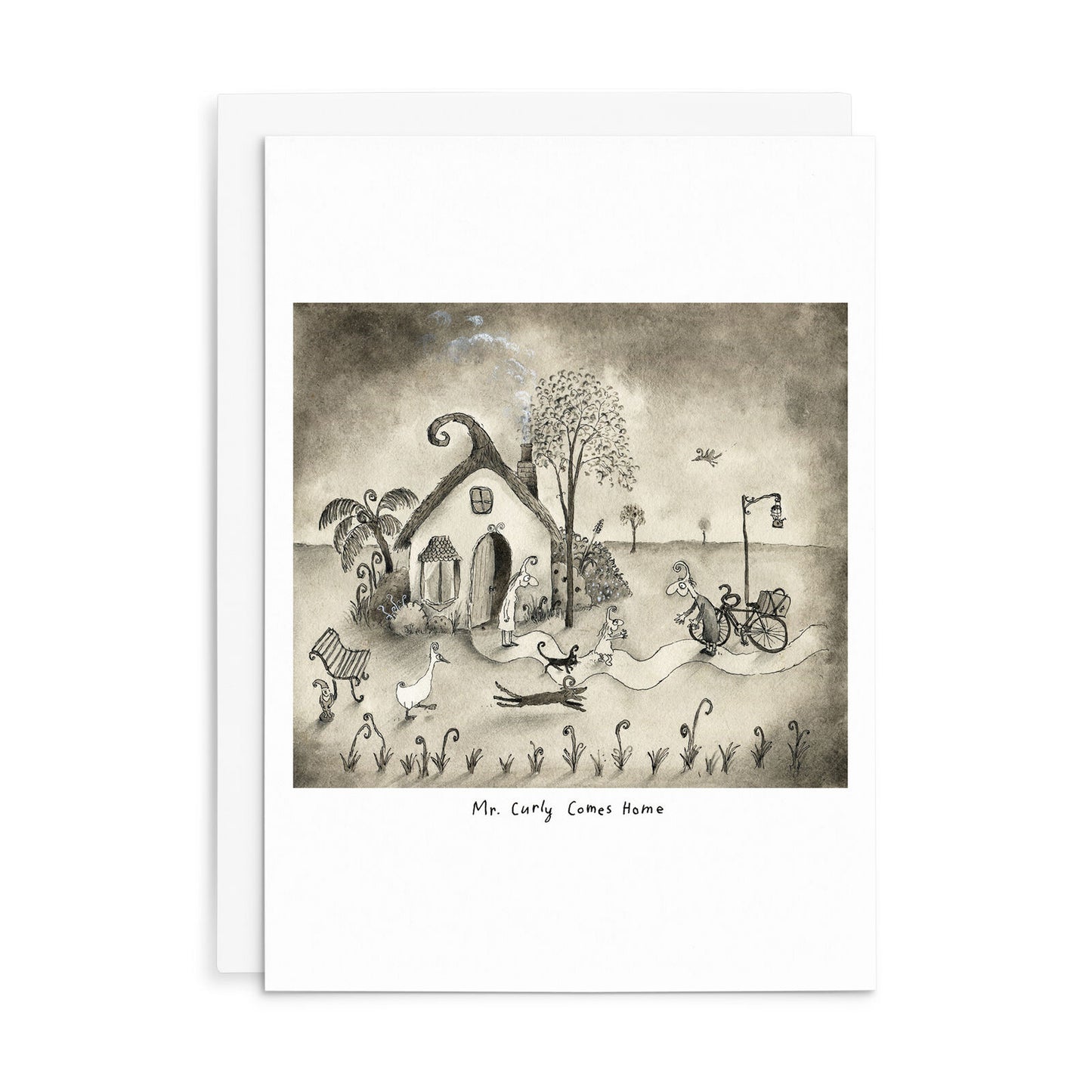 Leunig All Occasions Greeting Card - Mr Curly Comes Home