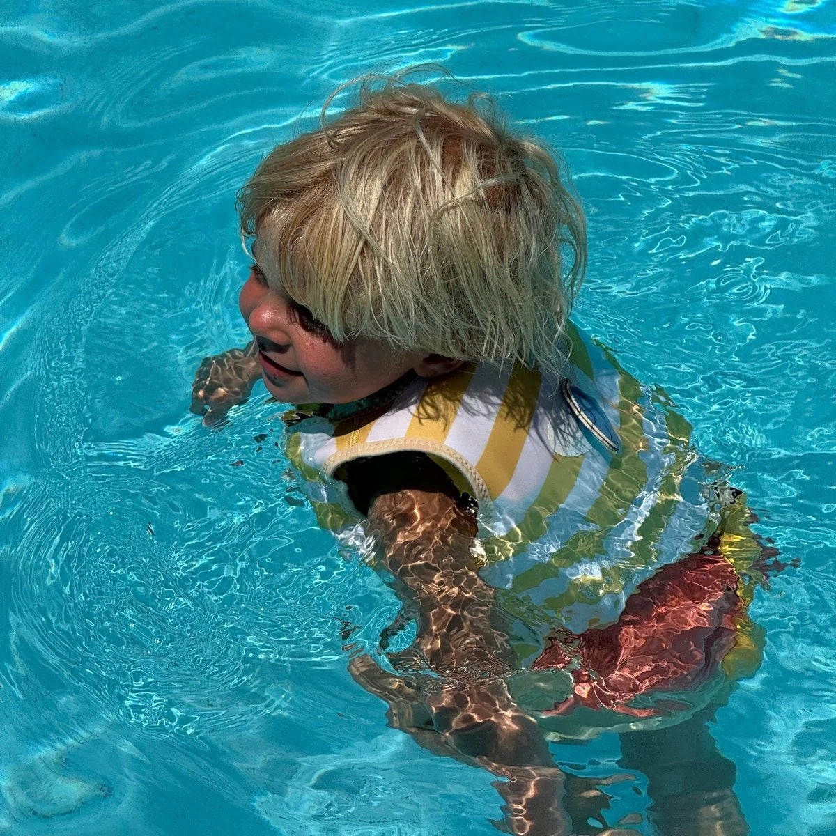 Sunnylife Kids Swim Vest 2-3 Sid The Seagull Mustard Stripe