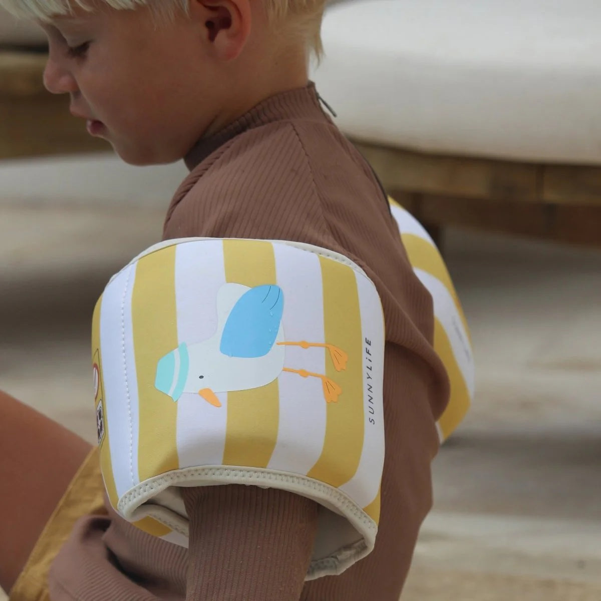 Sunnylife Kids Floaties Sammy The Seagull Mustard Stripe