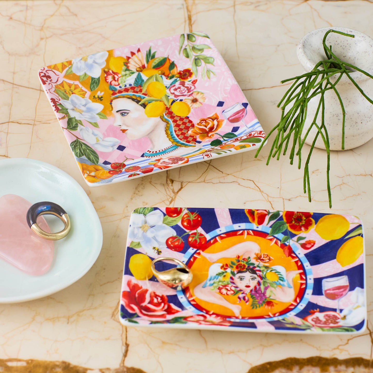 Rectangle Trinket Tray Italian Summer