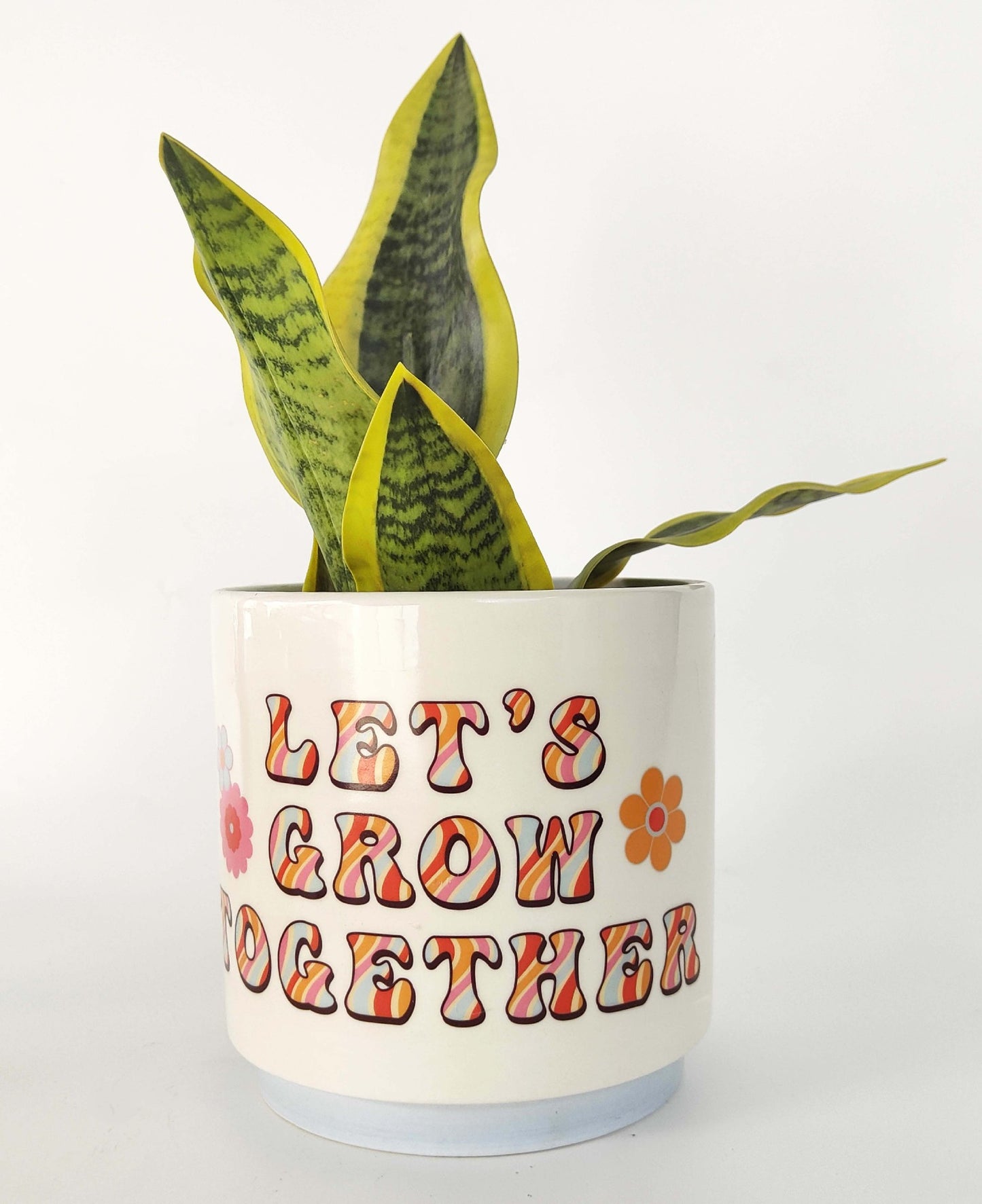Retro Floral Lets Growtogether Planter