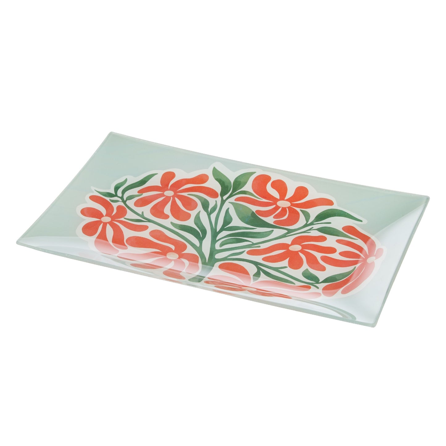 Emporium Large Lulu Glass Plate Multi-coloured Flower
