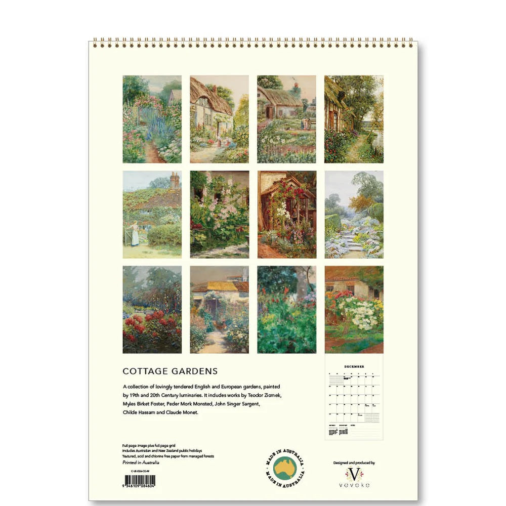 Cottage Gardens 2026 Calendar