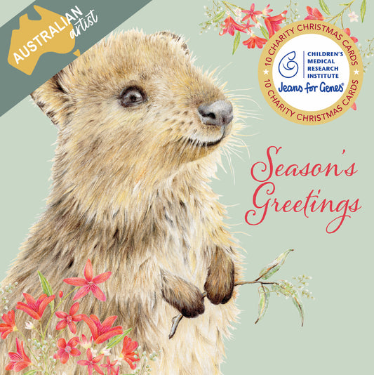 Quokka Greetings 10 Boxed Charity Christmas Cards - Jeans For Genes