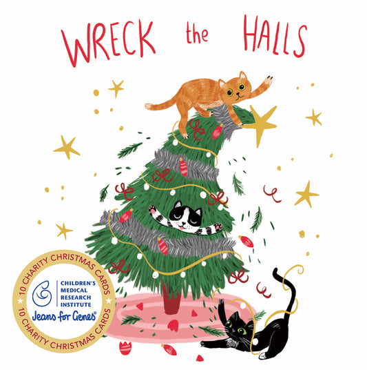 Wreck The Halls 10 Boxed Charity Christmas Cards - Jeans For Genes
