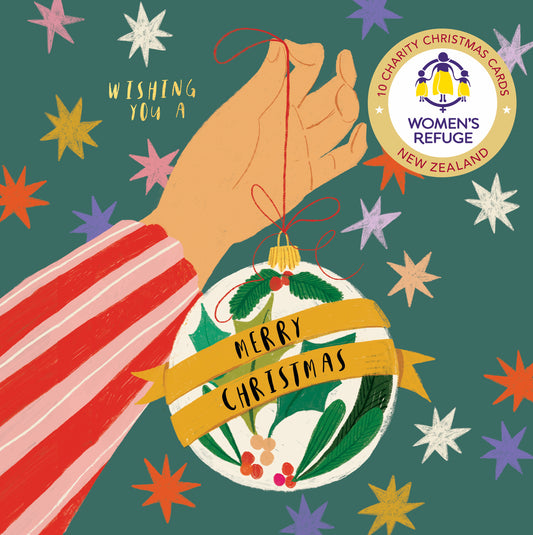 Bauble Magic 10 Boxed Charity Christmas Cards - Jeans For Genes