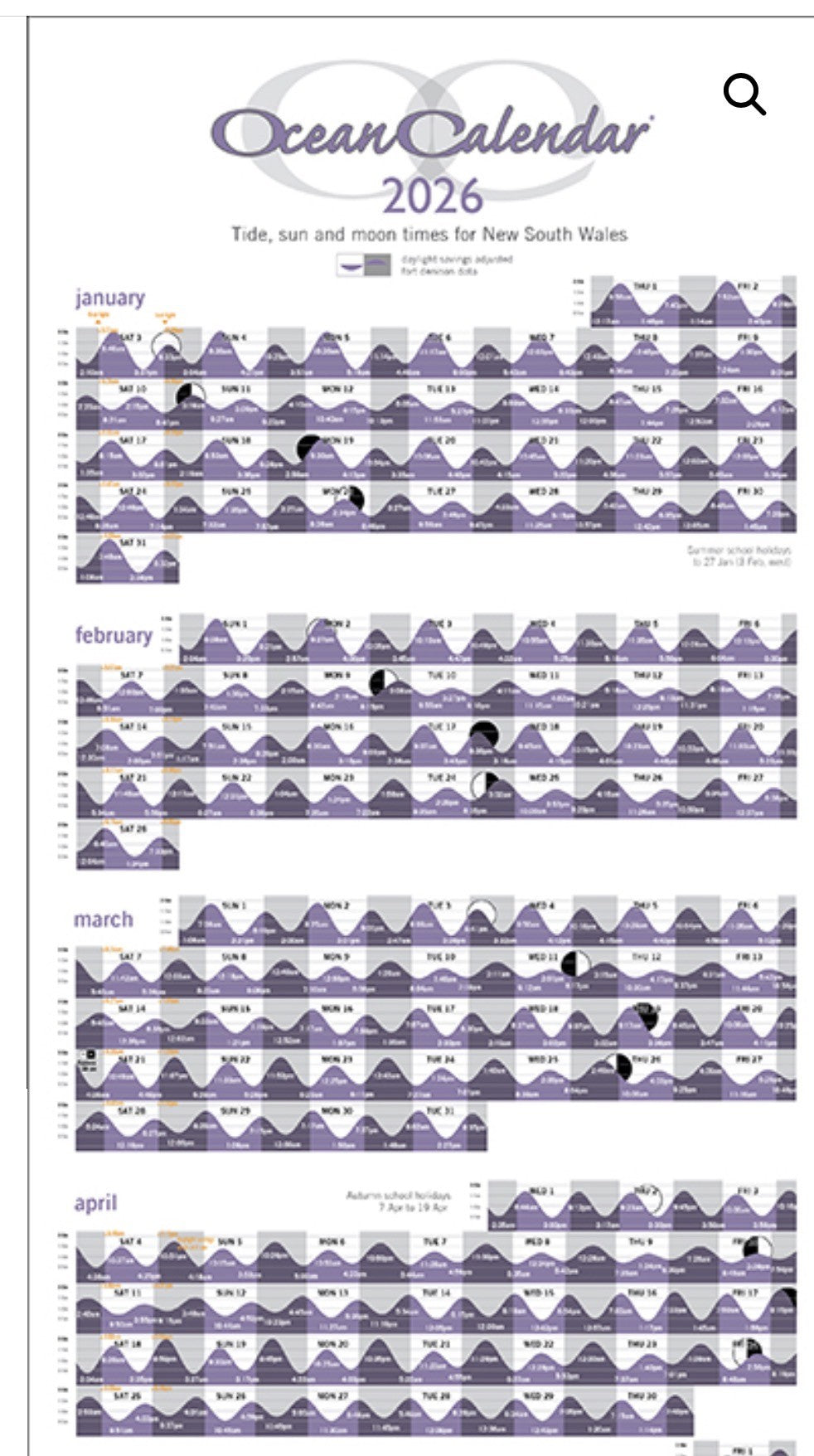 Ocean Calander 2013: 2026