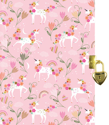 Unicorn Blooms Lockable Journal