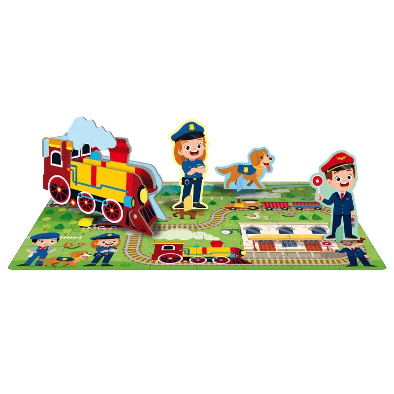 Sassi 3d Puzzle And Book Set Learn Shapes Trains