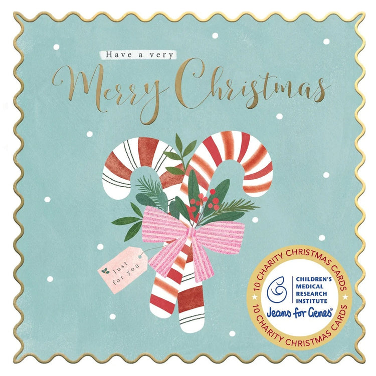 Cmri - Candy Cane - 10 Charity Christmas Cards Pack