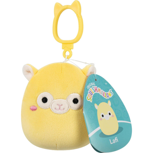 Squishmallows Lafi Yellow Llama Clip-on Plush 3.5"