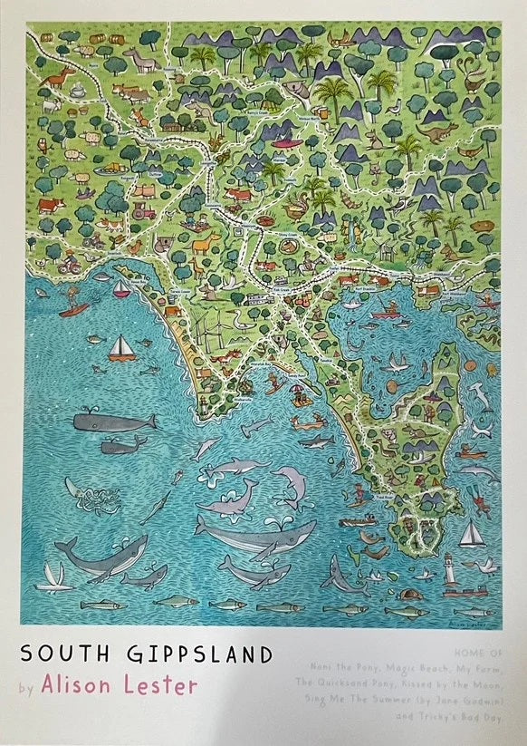 South Gippsland Map Print - Alison Lester