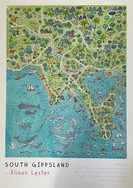 Sth Gippsland Map Print - Alsion Lester