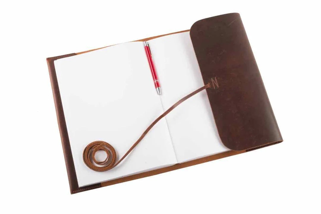 Leather Journal Refillable Charcoal A5 Unlined