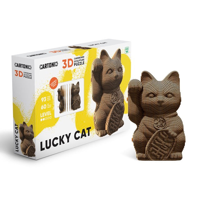Cartonic 3d Lucky Cat Cardboard Sculpture Puzzle