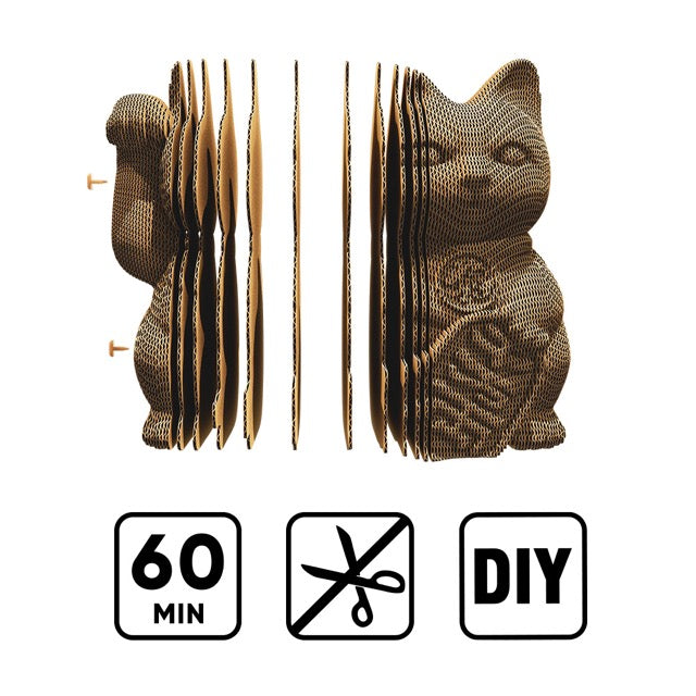 Cartonic 3d Lucky Cat Cardboard Sculpture Puzzle
