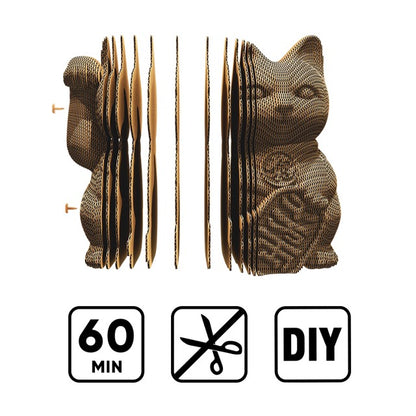 Cartonic 3d Lucky Cat Cardboard Sculpture Puzzle