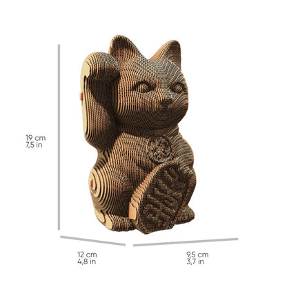Cartonic 3d Lucky Cat Cardboard Sculpture Puzzle