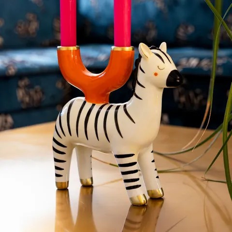 Talking Tables - Ceramic Candle Holder - Zebra