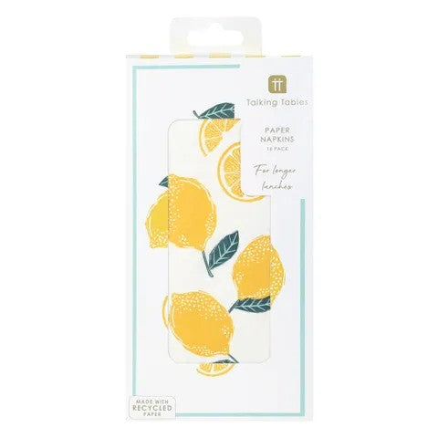 Paper Napkins - Long Lunch - Lemon Pack Of 16