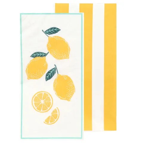 Paper Napkins - Long Lunch - Lemon Pack Of 16