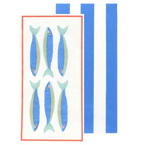 Paper Napkins Long Lunch - Fish - Pack 16