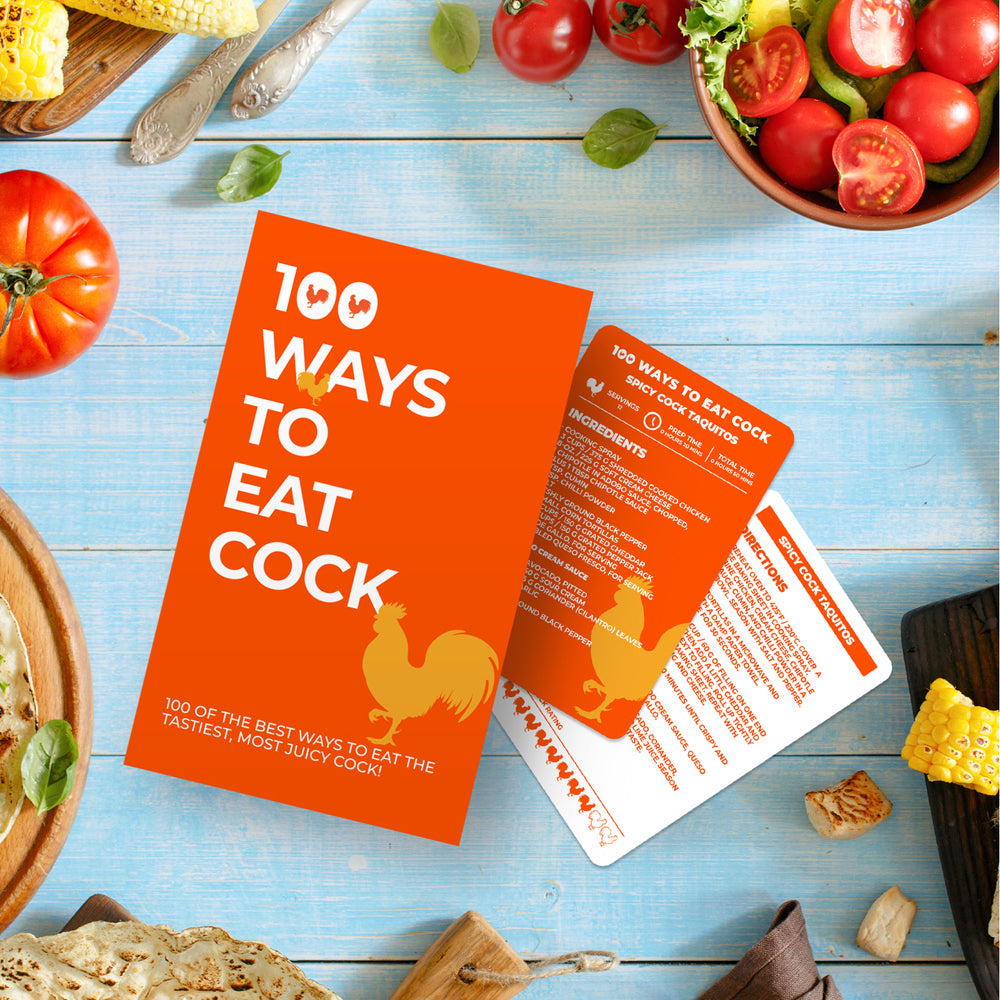  100 Ways To Eat Cock Food Cooking Recipe Card Set Meal/dish Guide