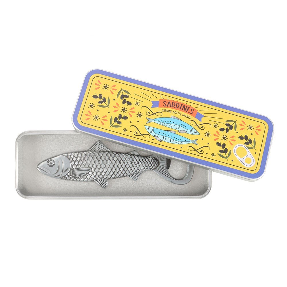Sardine Metal Bottle Opener In Storage Tin