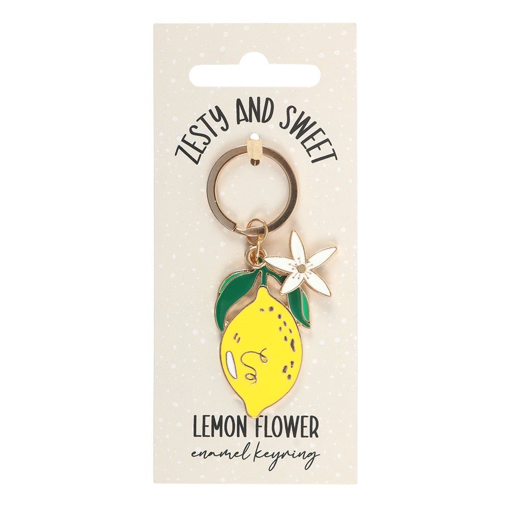 Lemon Flowe Alloy And Enamel Keyring