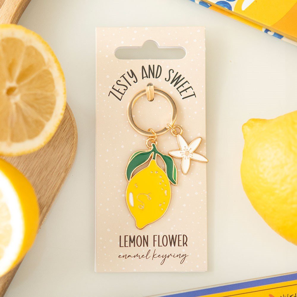 Lemon Flowe Alloy And Enamel Keyring