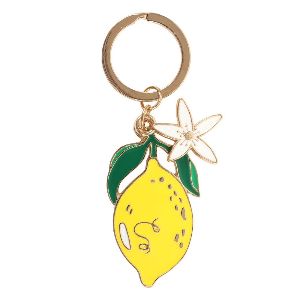Lemon Flowe Alloy And Enamel Keyring