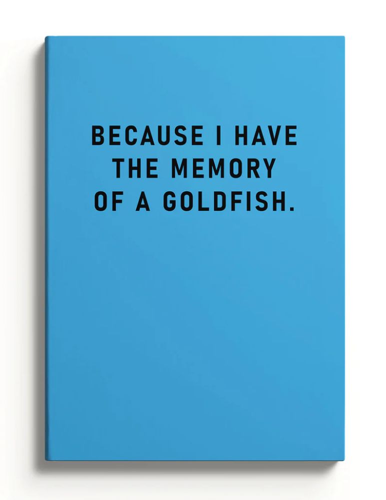 Notebook Because I Have The Memory Of A Goldfish A5
