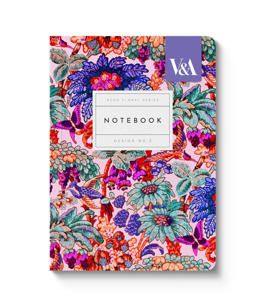 Notebook Neon Floral A6 Coral Jungle