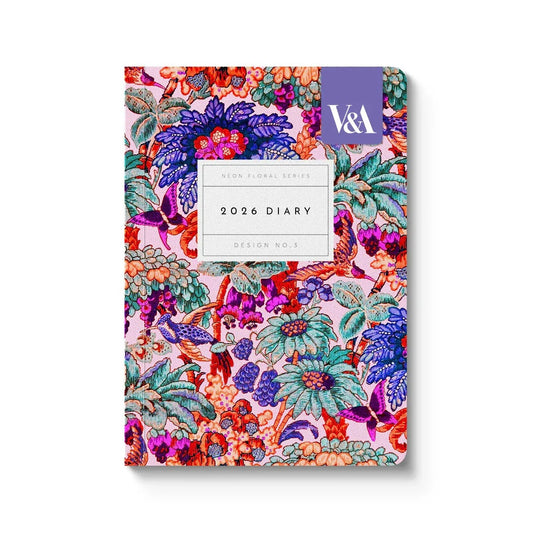V&a A6 2026 Diary - Neon Floral Jungle
