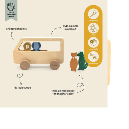 Wooden Animal Bus