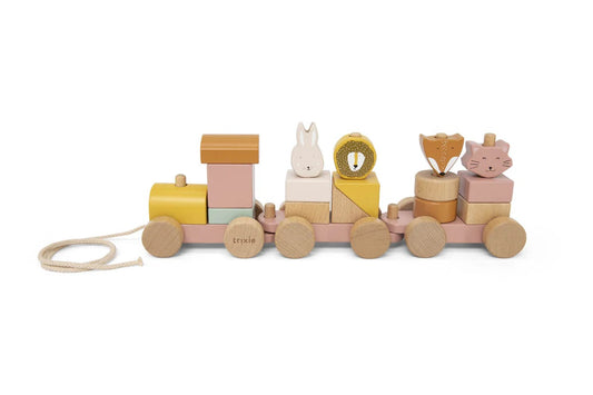 Wooden Animal Train Mrs Cat Pull Along