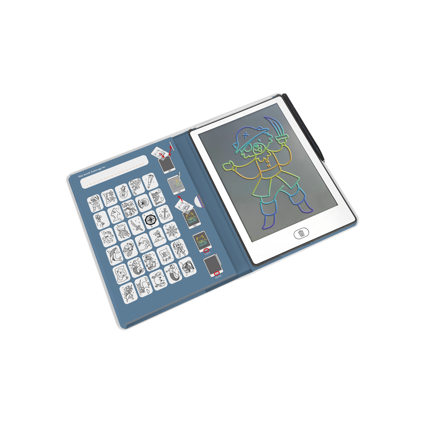 Kidydraw Mini Lcd Drawing Tablet - Oceans & Pirates