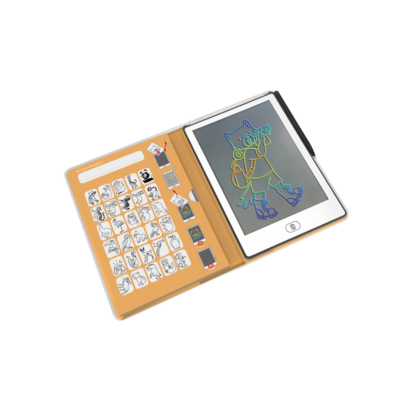 Kidywolf Kidydraw Mini Lcd Drawing Tablet - Animals