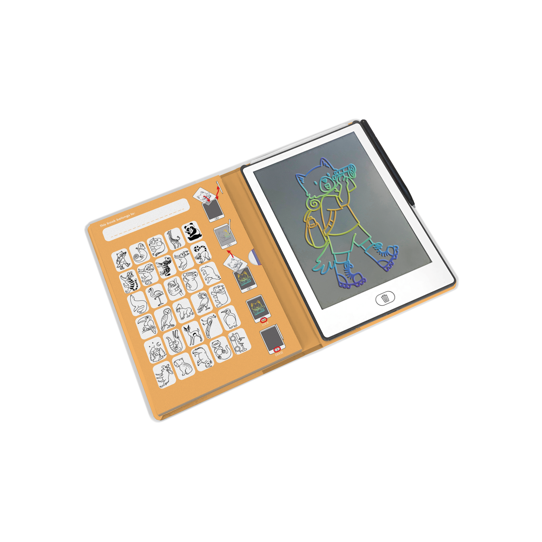 Kidywolf Kidydraw Mini Lcd Drawing Tablet - Animals
