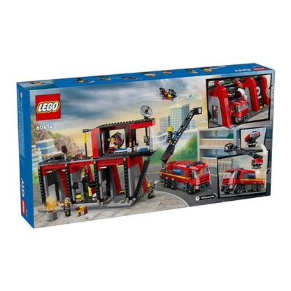 Lego City 60414 Fire Station With Fire Engine Toy Playset 