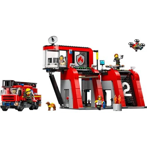 Lego City 60414 Fire Station With Fire Engine Toy Playset 