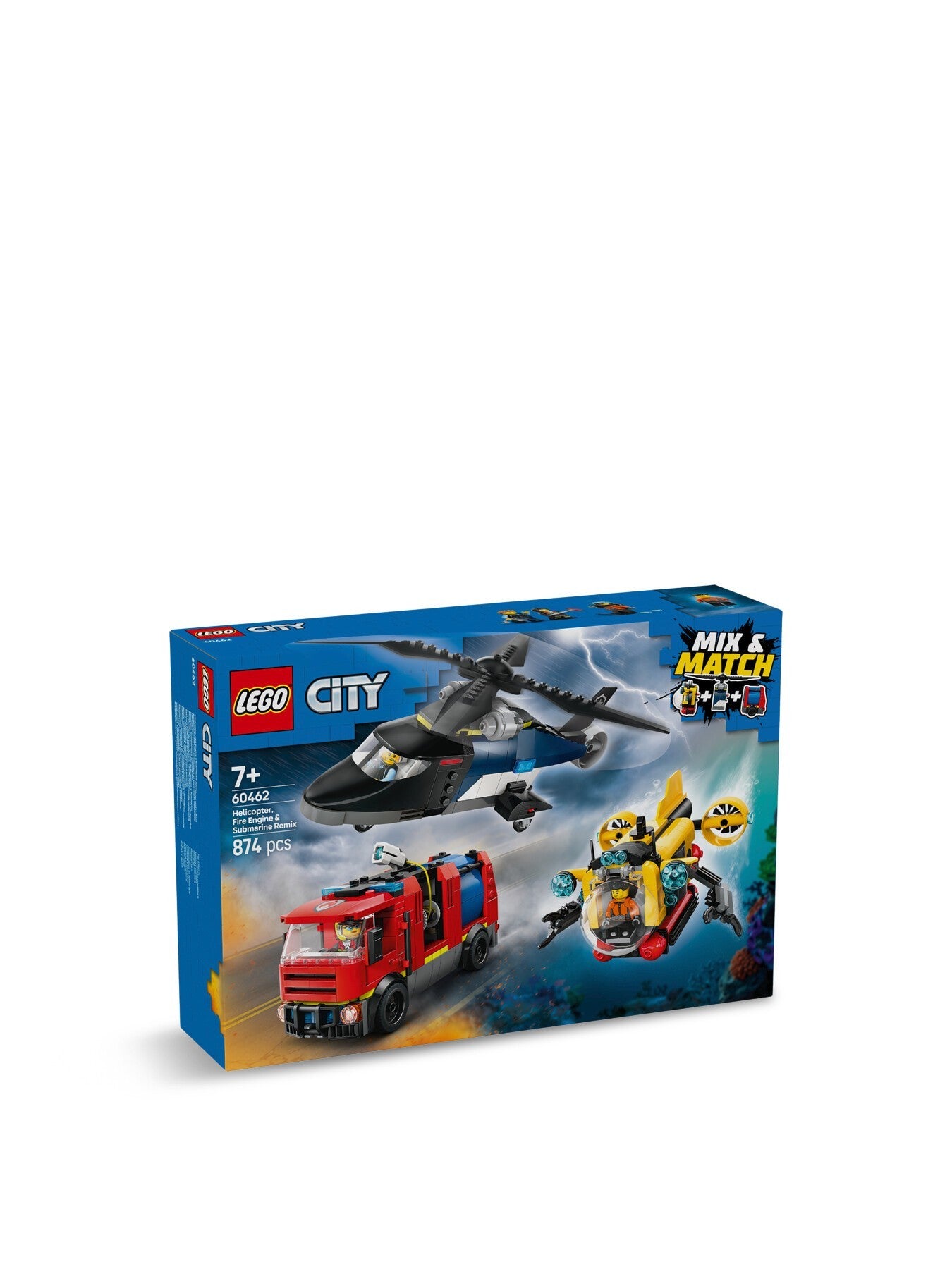 Lego60462 City Helicopter, Fire Engine & Submarine Remix 